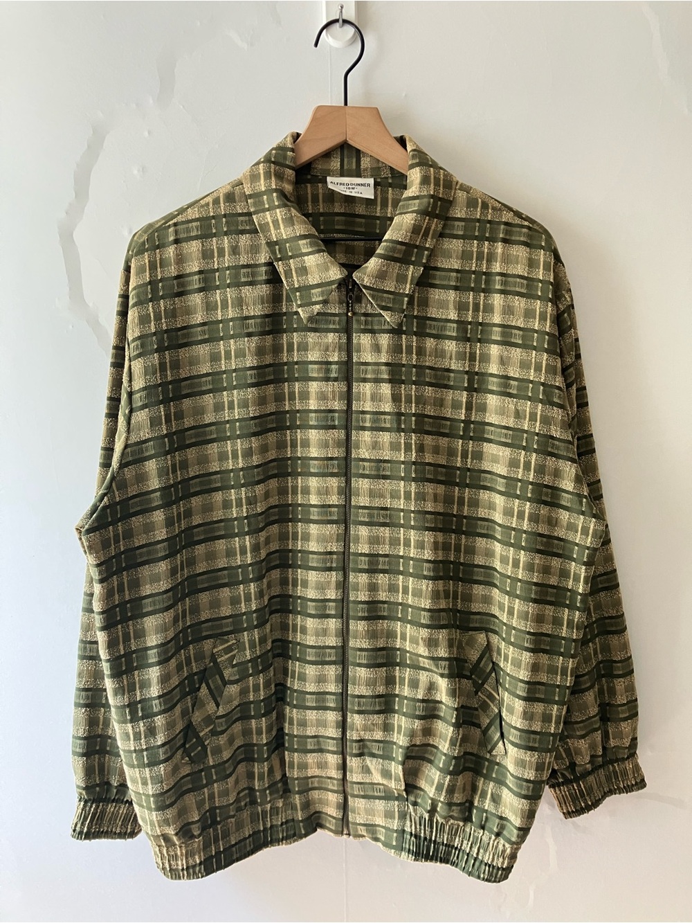 ALFRED DUNNER Vintage Plaid Lightweight Bomber Jacket